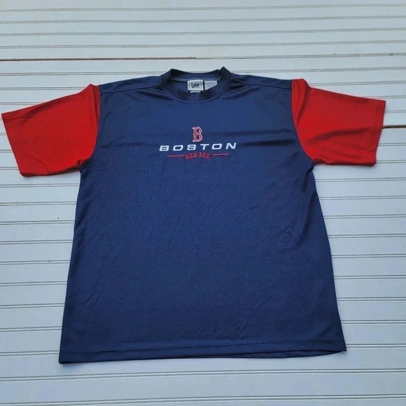 Lee Sport VINTAGE Boston Red Sox Shirt Men Blue Pullover Crewneck Embroidered XL - Picture 1 of 8